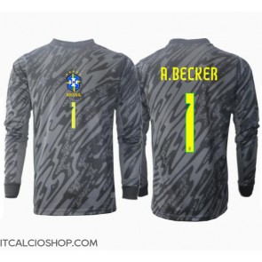 Brasile Alisson Becker #1 Portiere Seconda Maglia Copa America 2024 Manica Lunga